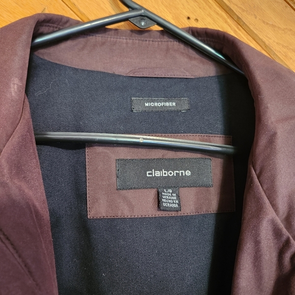 Liz Claiborne purple microfiber hoodless  zip up jacket size large - Picture 2 of 16